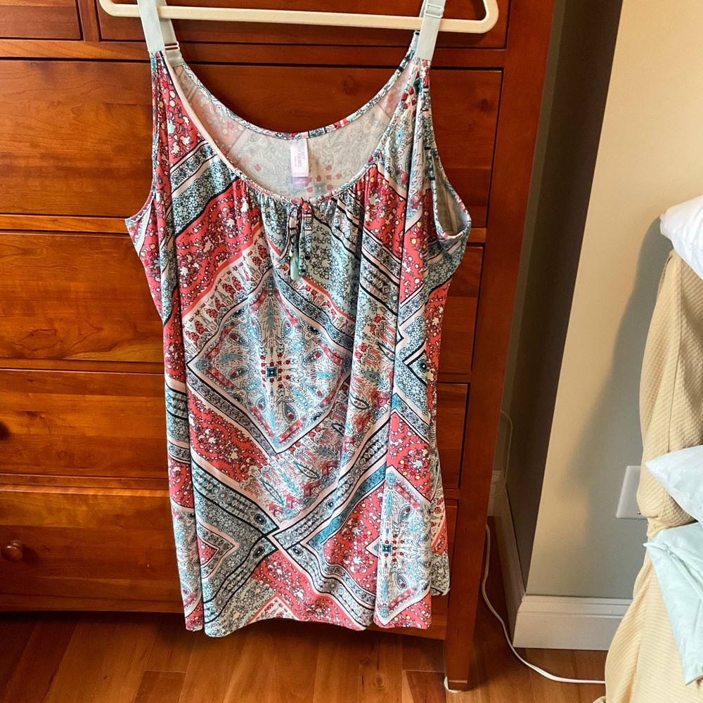 Secret Treasures Multicolor Geometric Chemise Nightshirt 3X